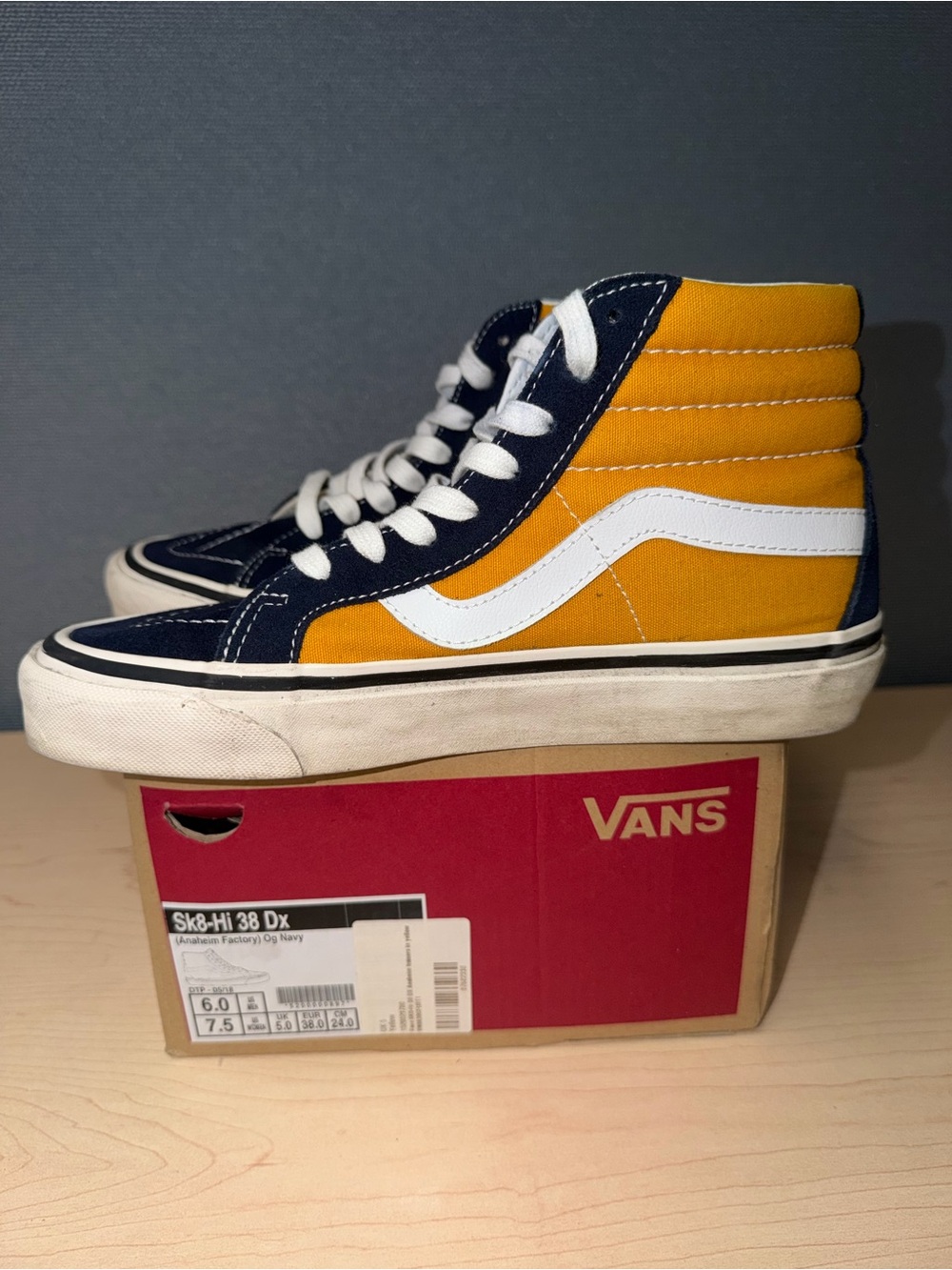 Vans Sk8-Hi Navy & Mustard High Top Sneakers